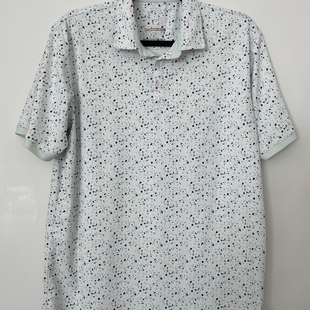 Men's White Patterned Swannies Golf Polo